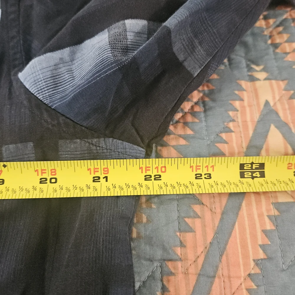 Prana Dark Blue and Light Gray Plaid Shirt. #1298‎